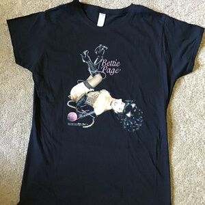 Women’s Vintage Bettie Page t- shirt.  Size large, black.  100% cotton.